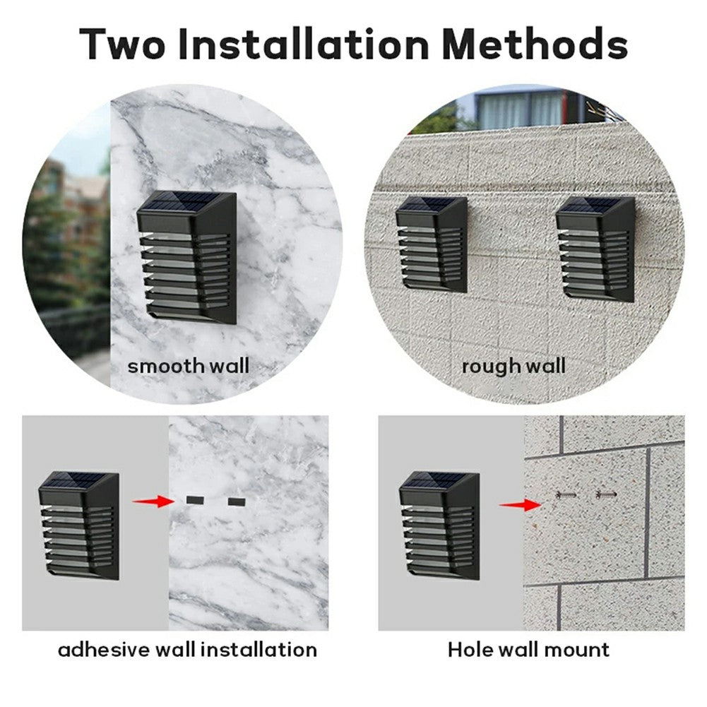 YH0614 Solar Fence Lights Wall-Mounted Square Shape Outdoor Garden Lamp YH0614 Solar Fence Lights Wall-Mounted Square Shape Outdoor Garden Lamp